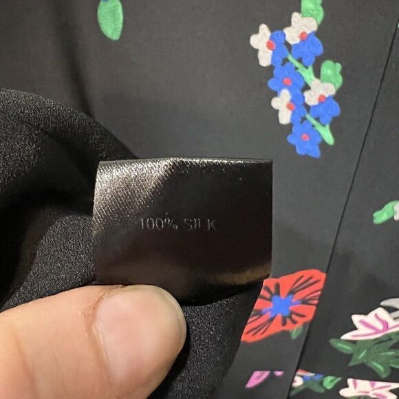 Novis Womens Silk Dress Size 8 Novelty Print Floral Runway Made In USA - Picture 14 of 14